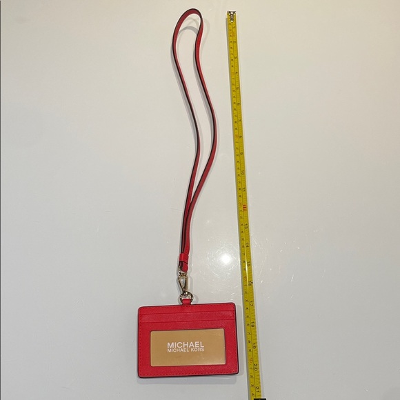 *NEW* Michael Kors JET SET TRAVEL Saffiano Leather Card Holder with Lanyard - Picture 8 of 15